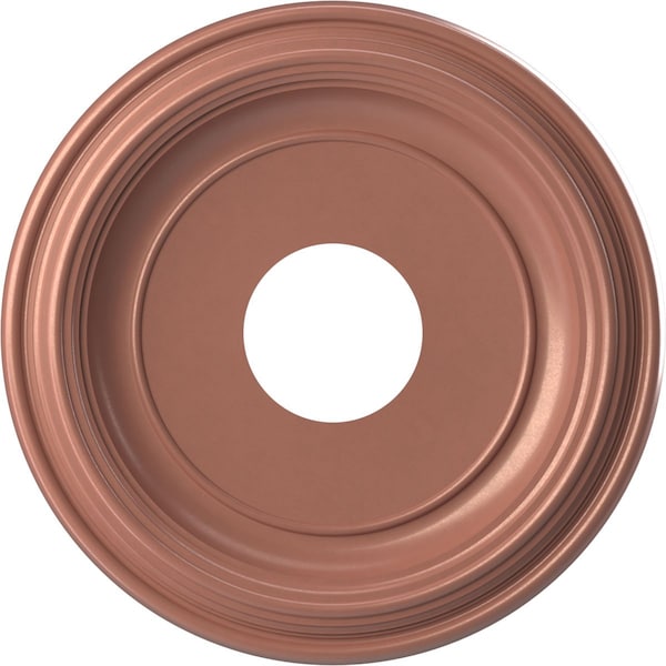 Ekena Millwork PVC Medallion (Canopies up to 7 1/2"), 13"OD x 3 1/2"ID x 1 1/4"P, Metallic Champagne Pink CMP13TRFCP - main